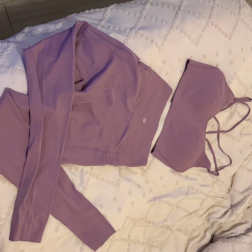 Baleaf Women's Purple Sports Bra and Leggings Set